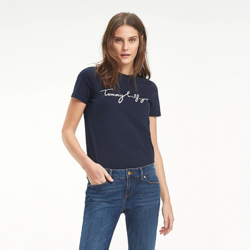Tommy Hilfiger dámske tmavomodré tričko Graphic