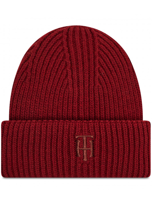 Tommy Hilfiger dámska tmavo červená zimná čiapka