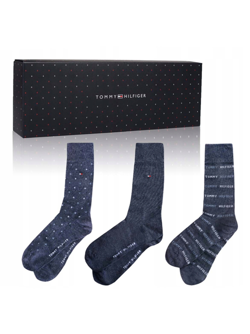 Tommy Hilfiger pánske modrošedé ponožky 3 pack
