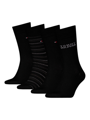 Tommy Hilfiger pánske čierne ponožky 4 pack