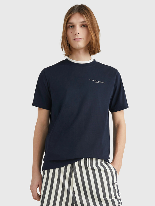 Tommy Hilfiger pánske tmavomodré tričko Global