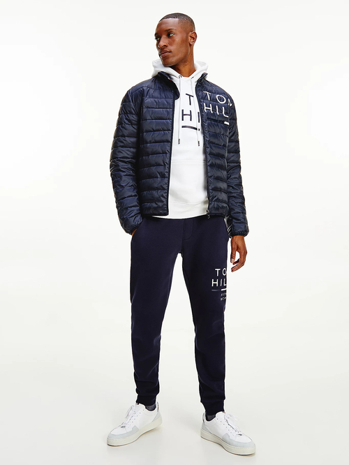 Tommy Hilfiger pánska prešívaná tmavomodrá bunda