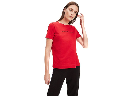 Tommy Hilfiger dámske červené tričko Essential