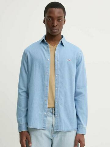 Tommy Jeans pánska modrá džínsová košeľa