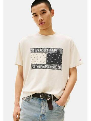 Tommy Jeans pánske béžové tričko