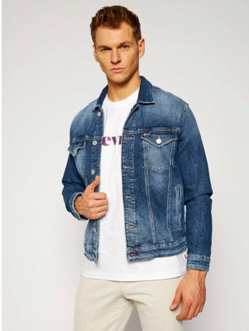 Tommy Jeans pánska džínsová modrá bunda