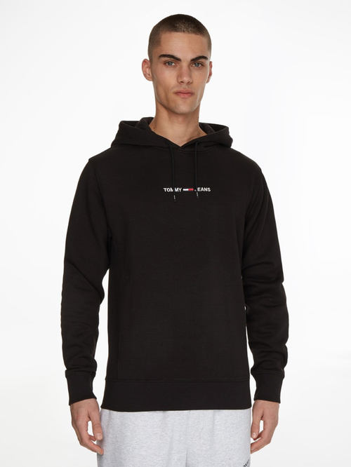 Tommy Jeans pánska čierna mikina LOGO HOODIE