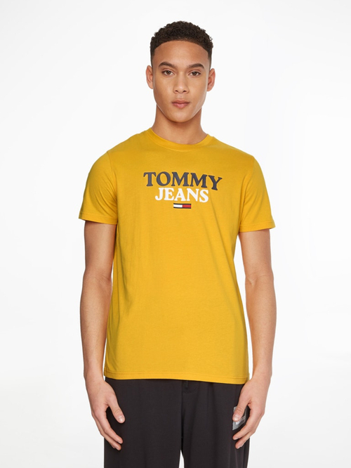 Tommy Jeans pánske horčicové tričko