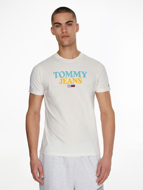 Tommy Jeans pánske smotanové tričko