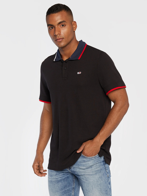 Tommy Jeans pánske čierne polo tričko