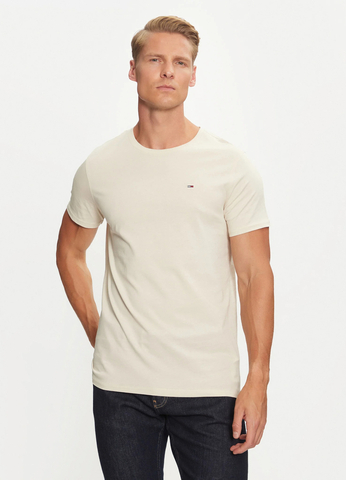 Tommy Jeans pánske béžové tričko