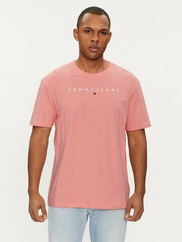 Tommy Jeans pánske ružové tričko LINEAR