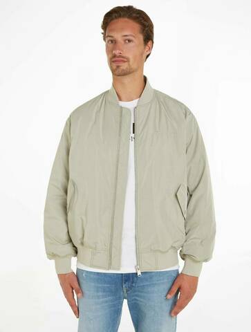 Tommy Jeans pánsky šedo-zelený bomber