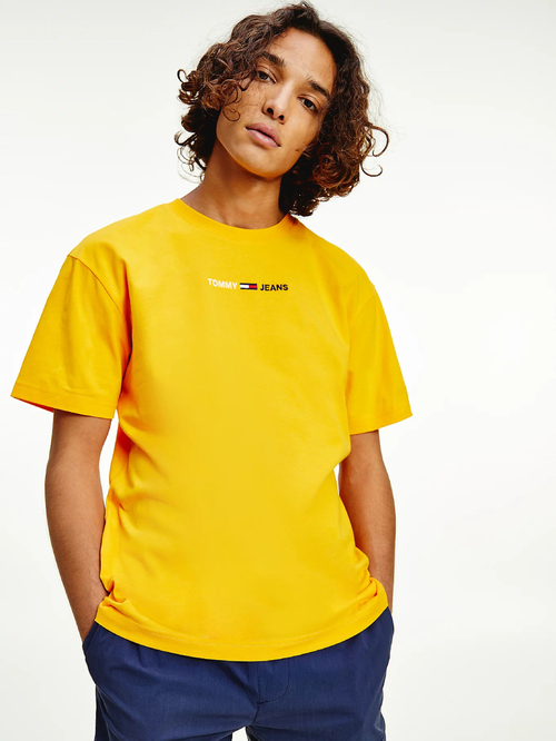 Tommy Jeans pánske žlté tričko