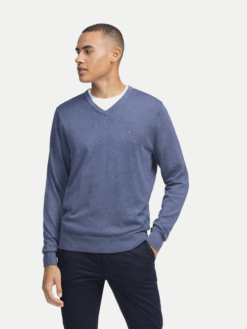Tommy Hilfiger pánsky modrý sveter