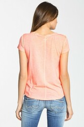 Pepe Jeans dámske neon coral tričko Auburn - XS (143NEON)