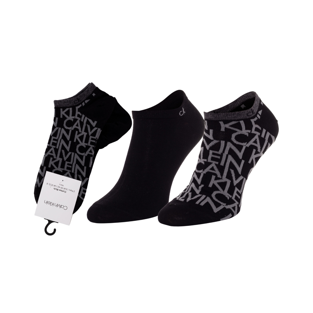 detail Calvin Klein pánske čierne ponožky 2 pack