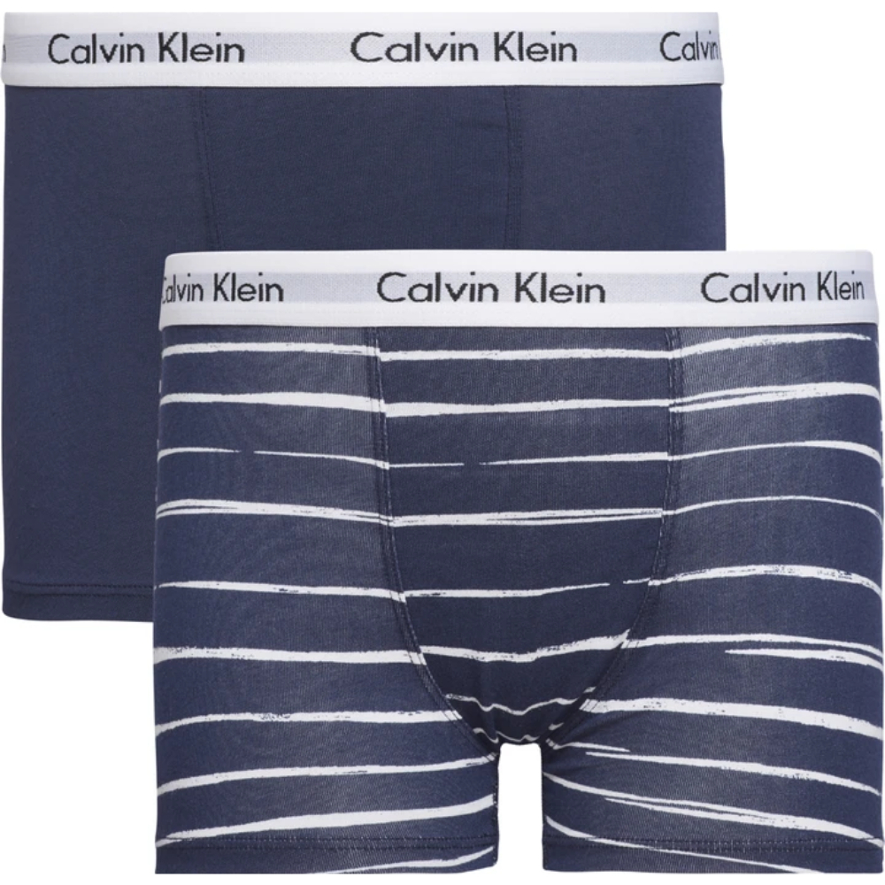 detail Calvin Klein chlapčenské modré boxerky 2pack