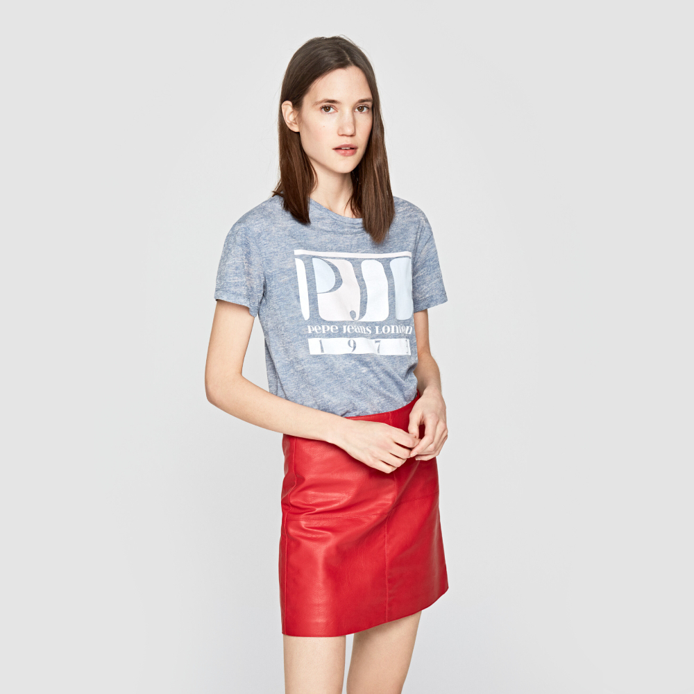 detail Pepe Jeans dámske modré tričko Agatha