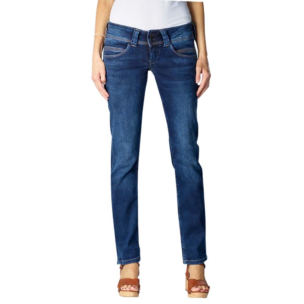 detail Pepe Jeans dámske modré džínsy Venus