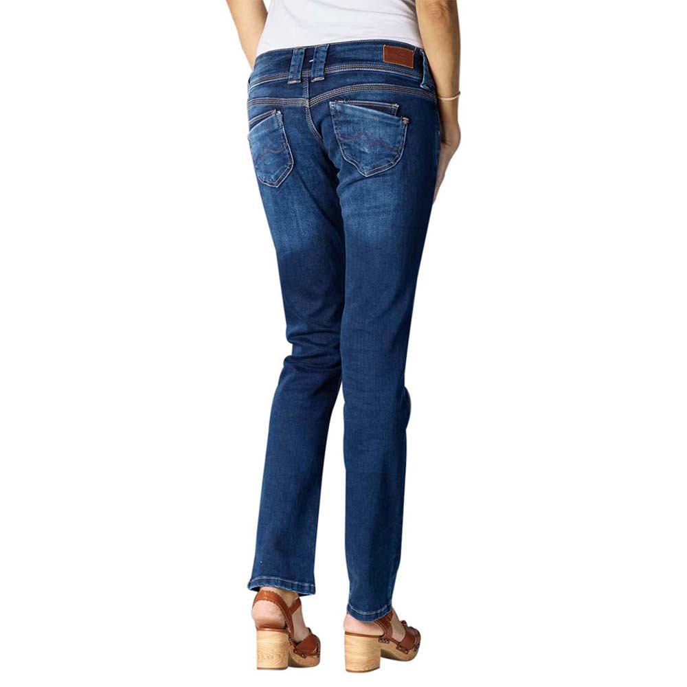 detail Pepe Jeans dámske modré džínsy Venus