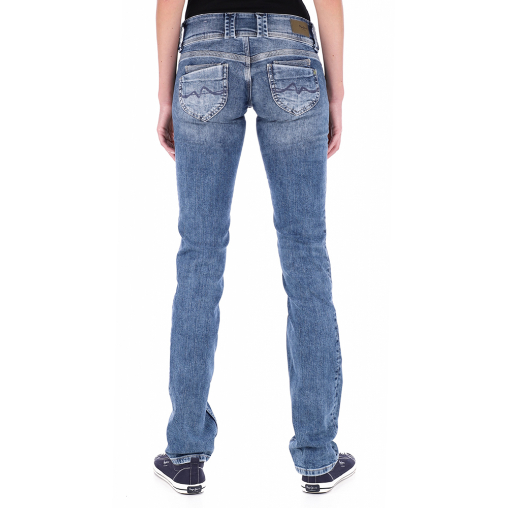 detail Pepe Jeans dámske modré džínsy Venus
