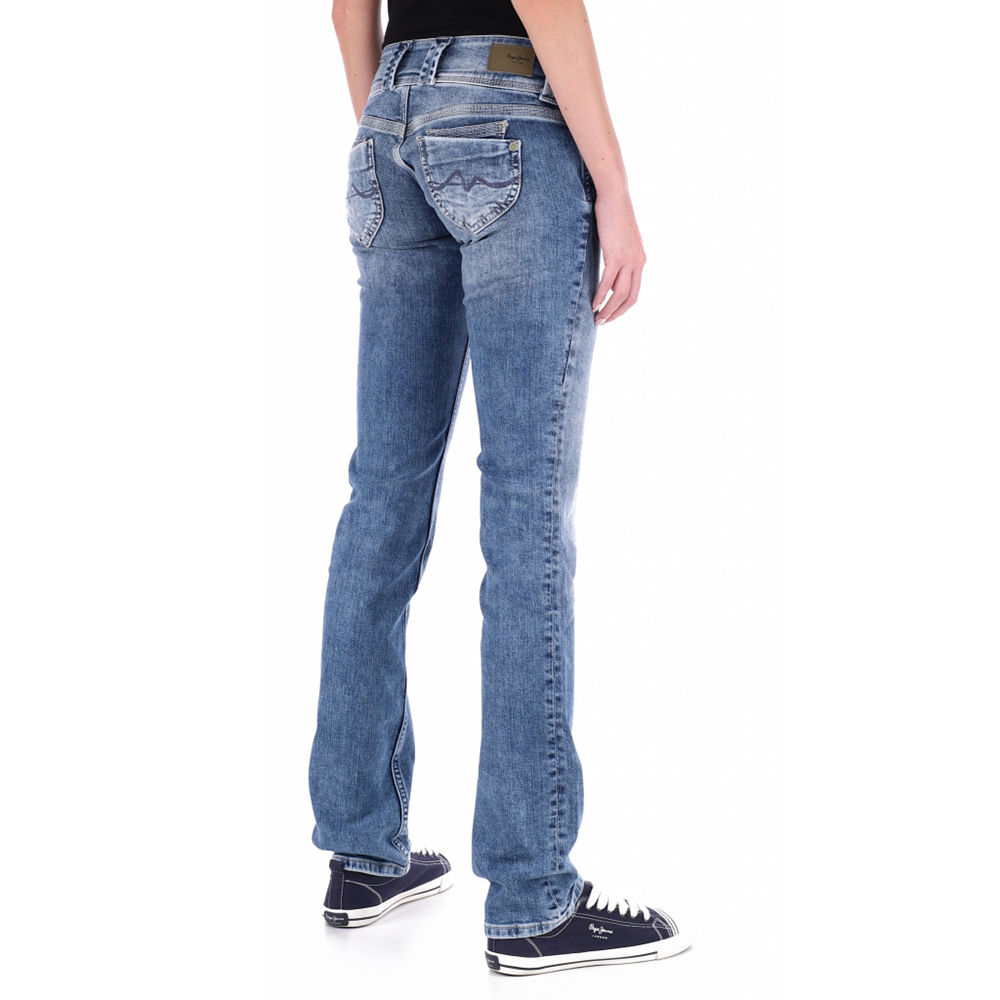 detail Pepe Jeans dámske modré džínsy Venus