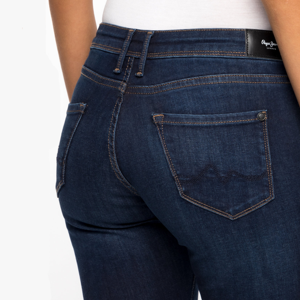 detail Pepe Jeans dámske tmavomodré džínsy Lola