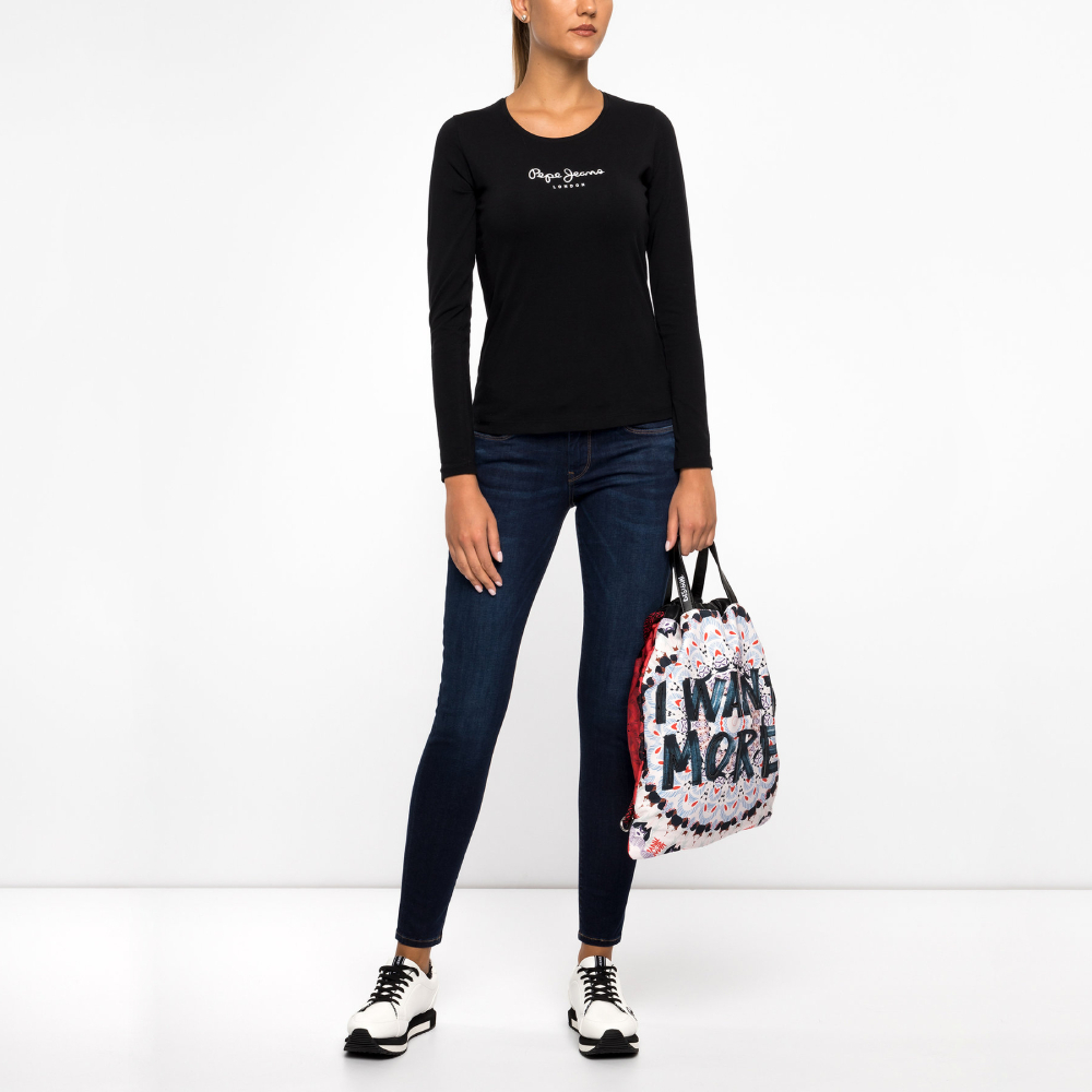 detail Pepe Jeans dámske tmavomodré džínsy Lola