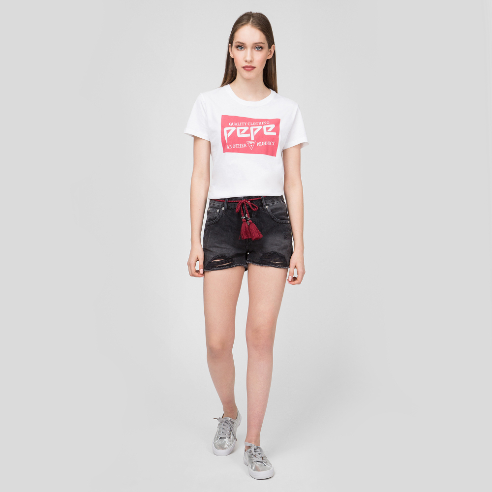 detail Pepe Jeans dámske čierne džínsové šortky Bonita