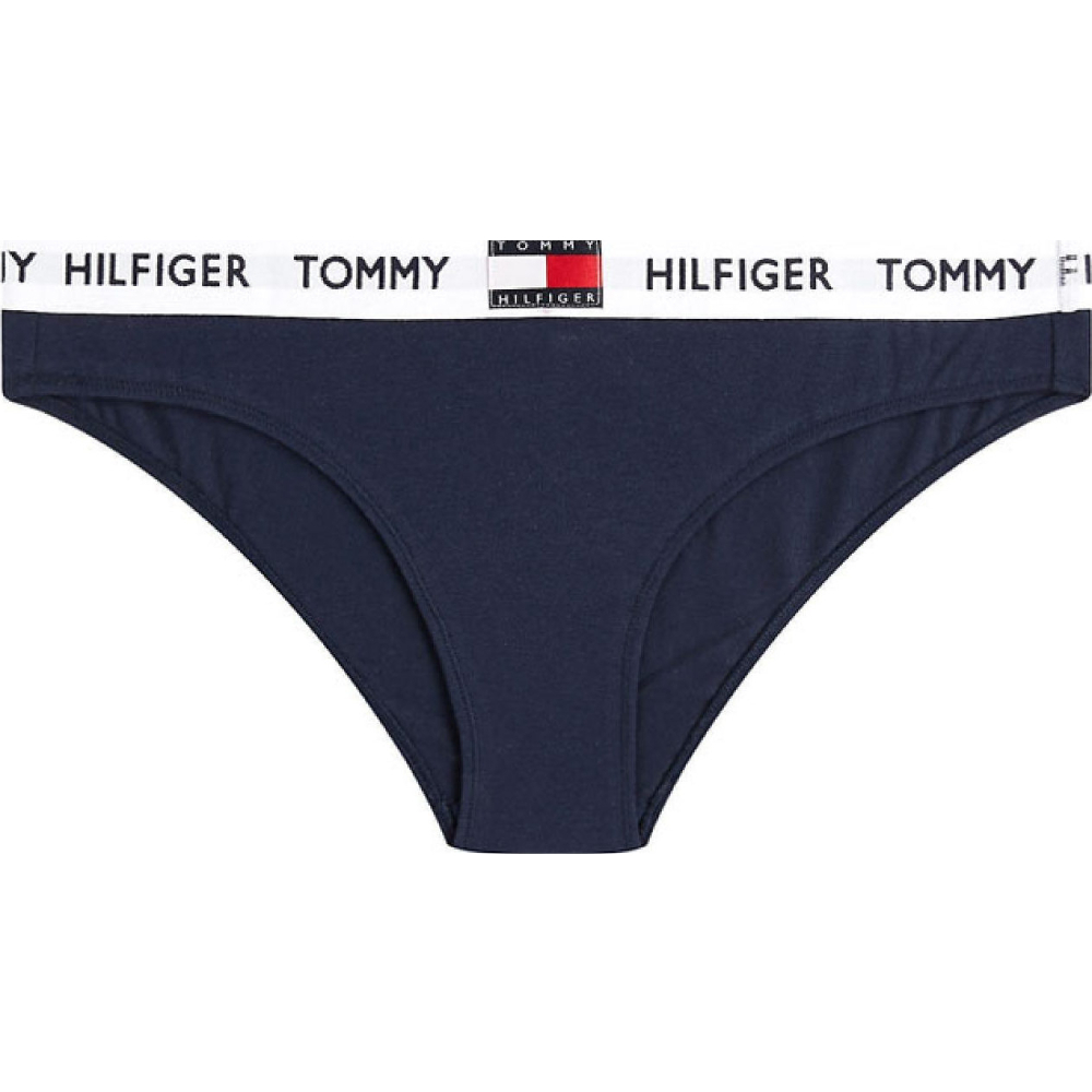 detail Tommy Hilfiger dámske tmavomodré nohavičky