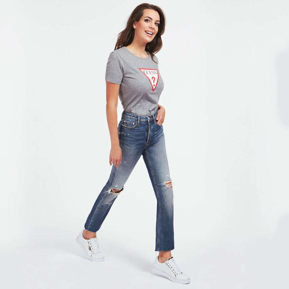 detail Guess dámské šedé tričko
