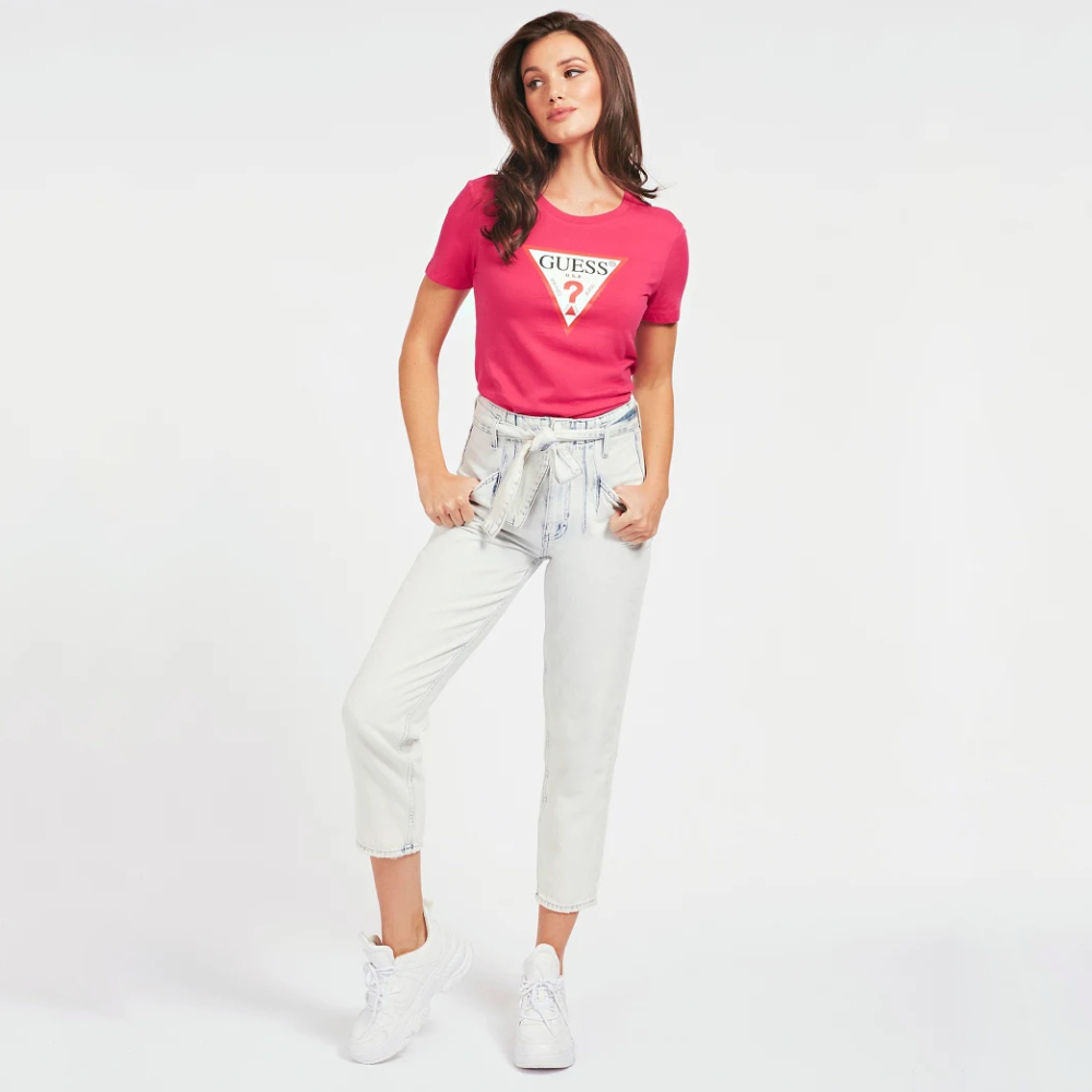 detail Guess dámske ružové tričko