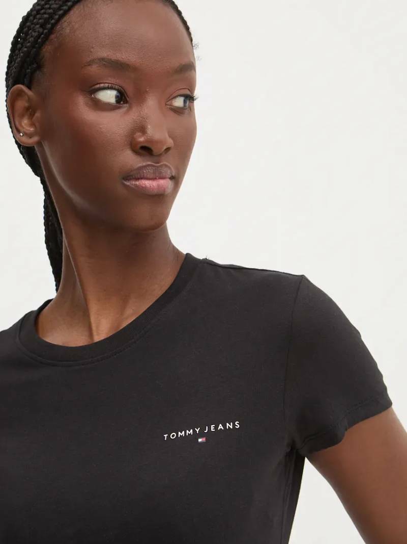 detail Tommy Jeans dámske čierne tričko