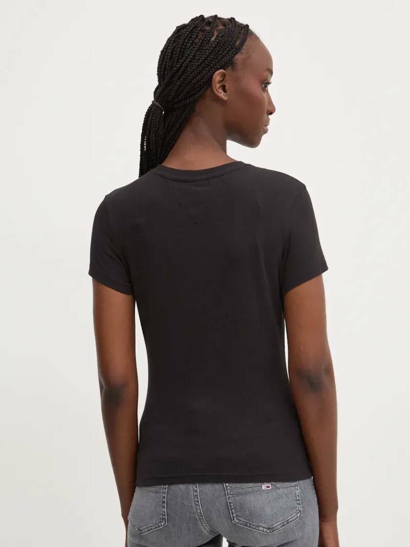 detail Tommy Jeans dámske čierne tričko