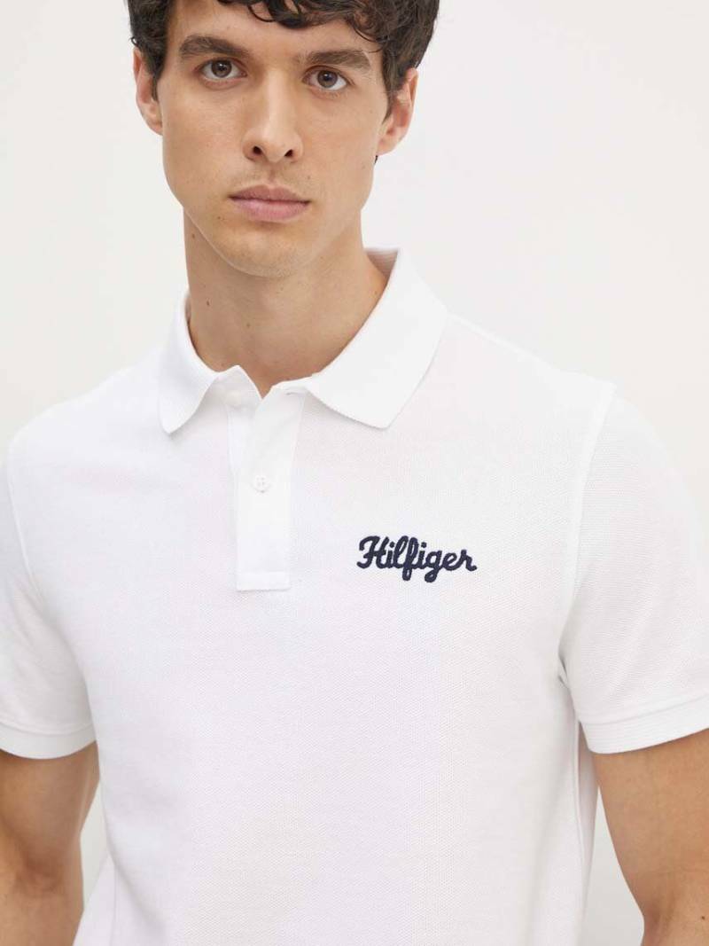 detail Tommy Hilfiger pánske biele polo tričko