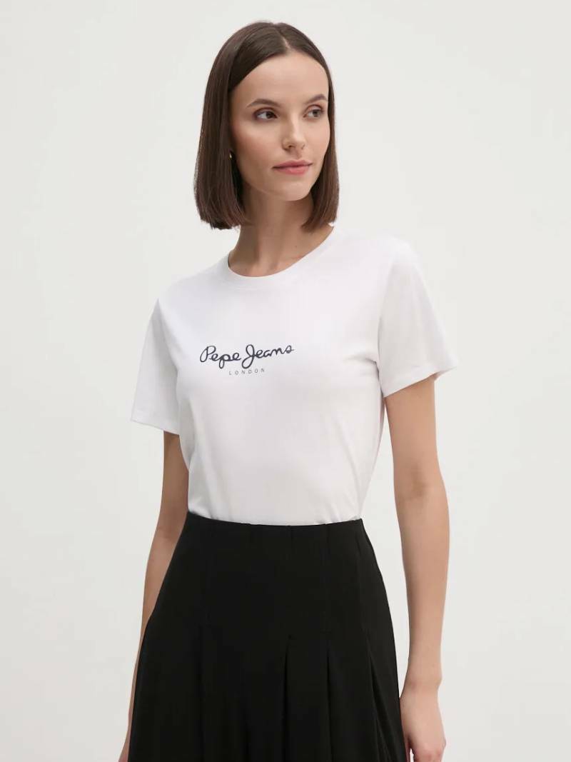 detail Pepe Jeans dámske biele tričko 