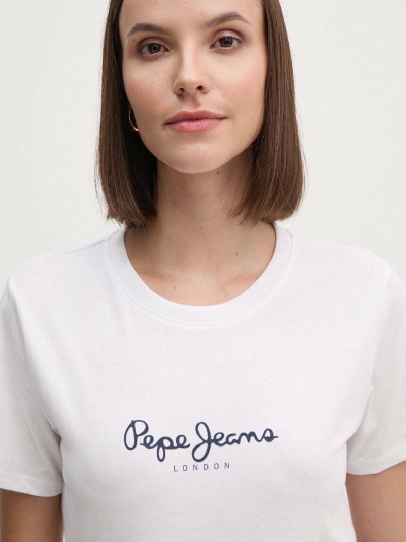 detail Pepe Jeans dámske biele tričko 