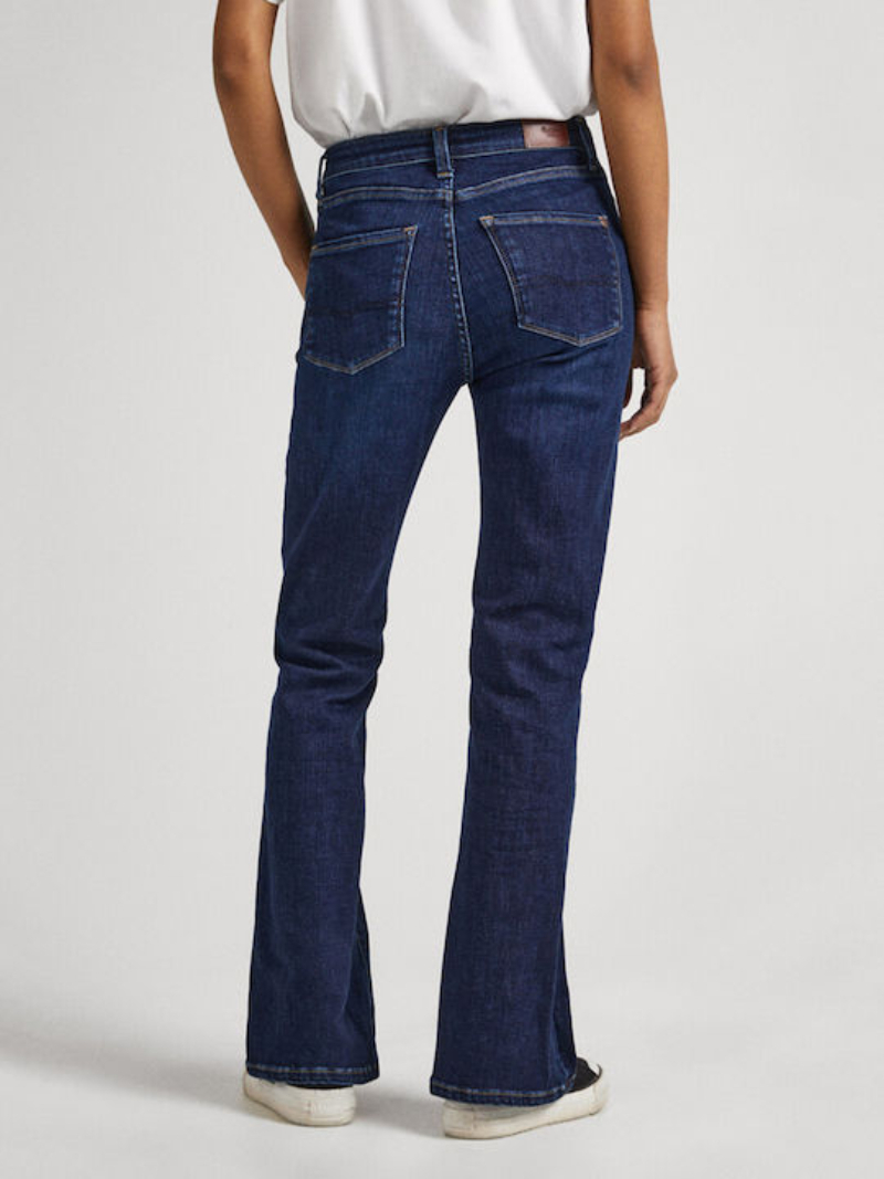 detail Pepe Jeans dámske tmavo modré džínsy