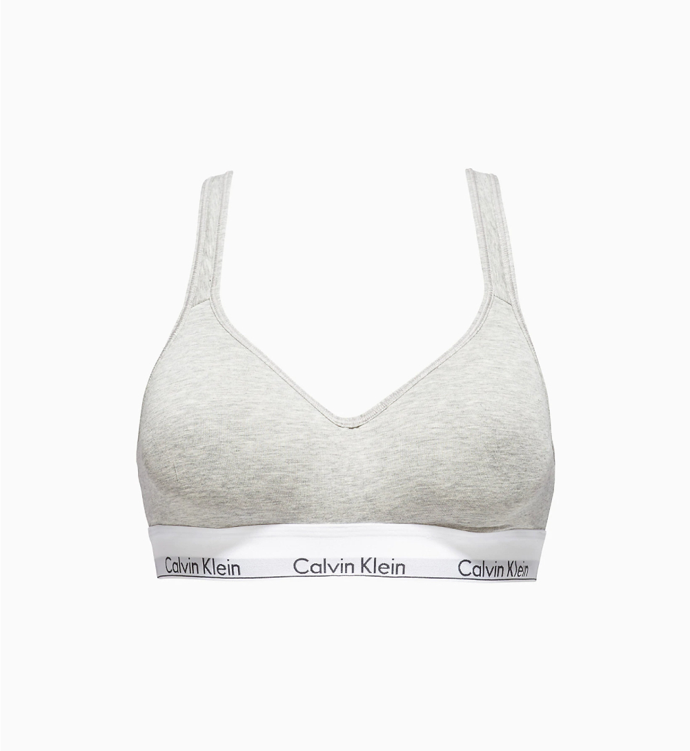 detail Calvin Klein dámska šedá podprsenka Bralette vo veľ. XS