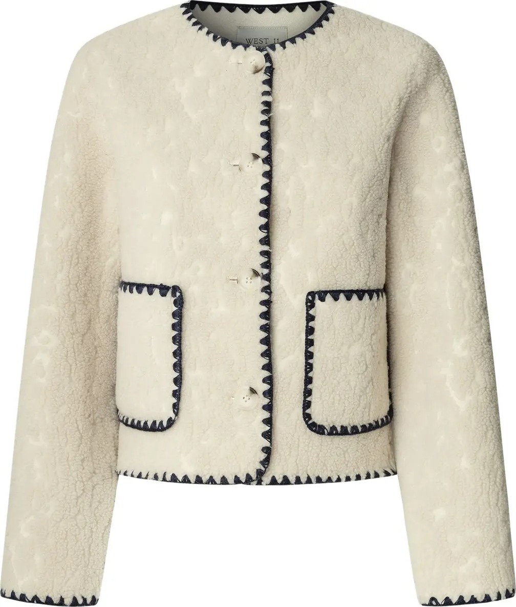 detail Pepe Jeans dámsky krémový ROCCO kabátik