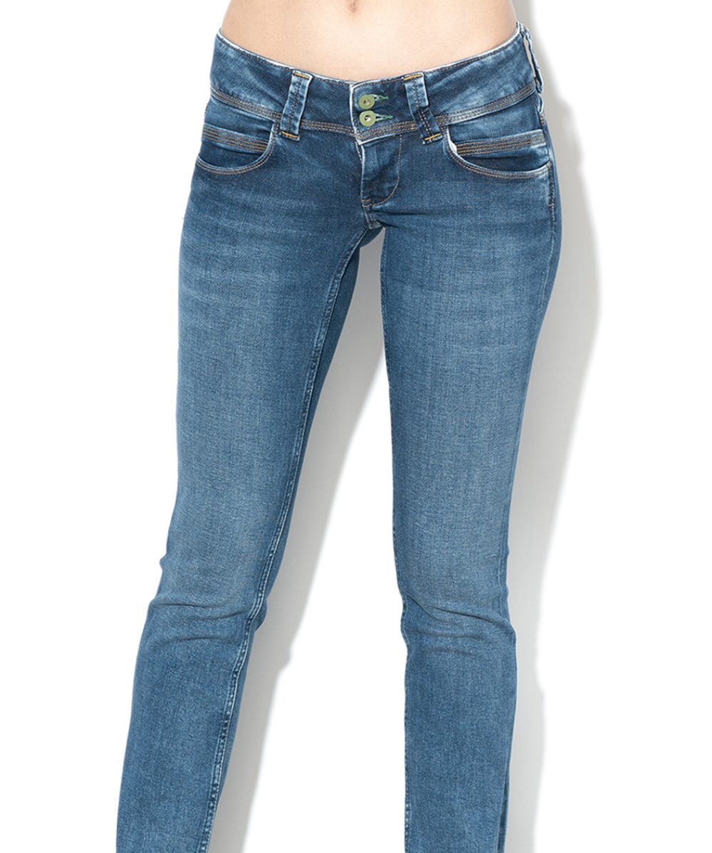 detail Pepe Jeans dámske modré džínsy Venus