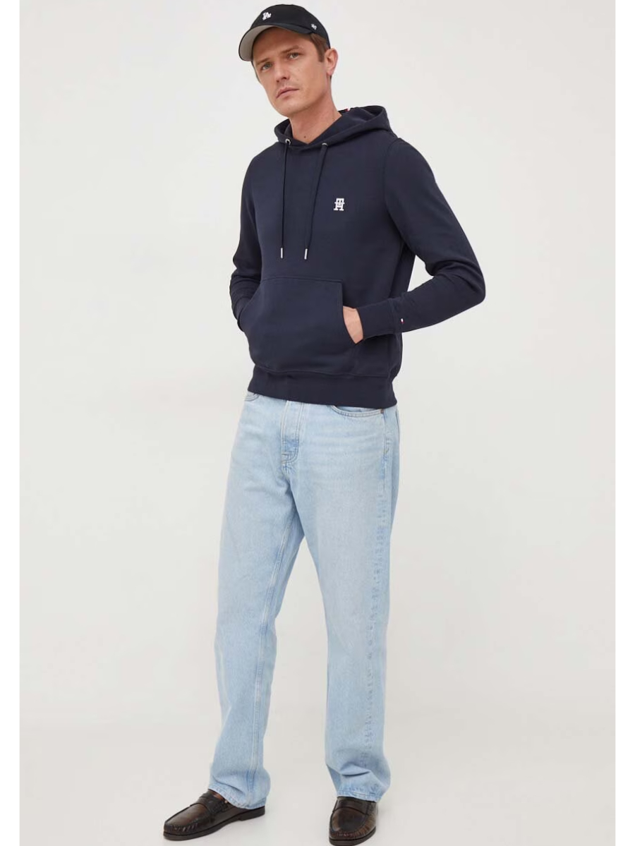 detail Tommy Hilfiger pánska tmavo modrá mikina
