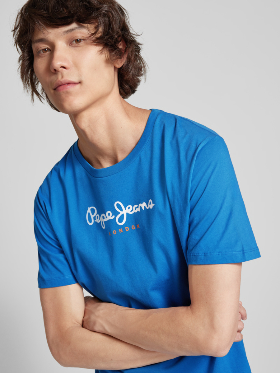 detail Pepe Jeans pánske modré tričko