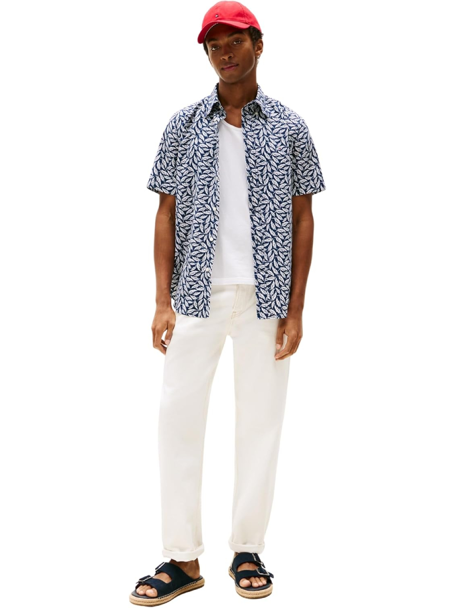detail Tommy Hilfiger pánska tmavo modrá košeľa