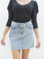 detail Salsa Jeans dámska modrá džínsová sukňa