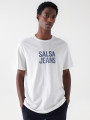 detail Salsa Jeans pánske biele tričko