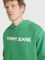 detail Tommy Jeans pánska zelená mikina