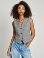 detail Pepe Jeans dámska šedá vesta FLORINA