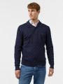 detail Tommy Hilfiger pánsky tmavomodrý sveter